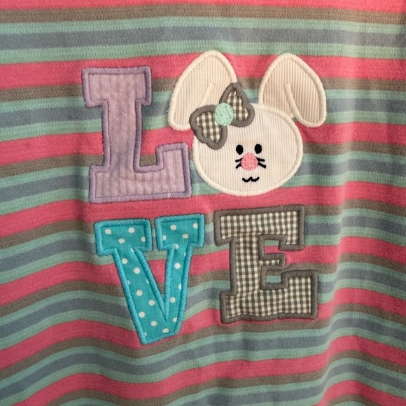 Stellybelly Toddler Girls Bunny Dress - 24 month Love Easter Pink Blue - Picture 3 of 4